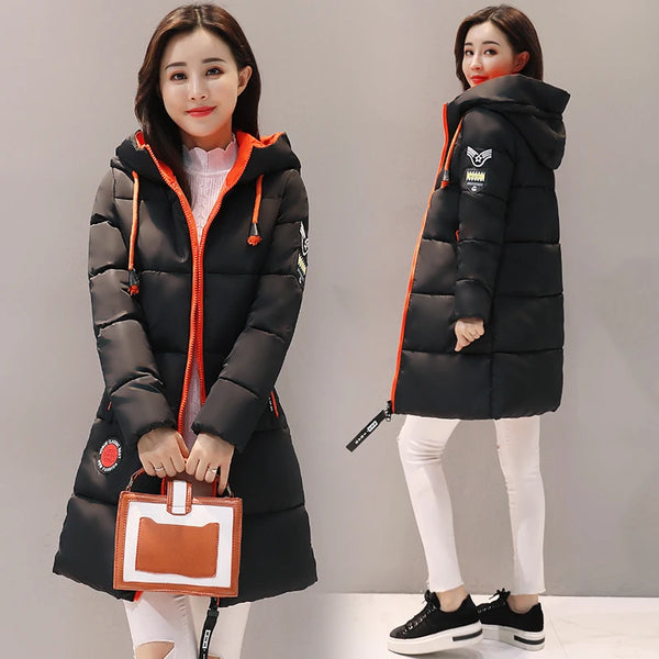 Parka Women 2022 Winter Jacket Women Coat Hooded Outwear Female Parka Thick Cotton Padded Lining Winter Female Basic Coats Z30