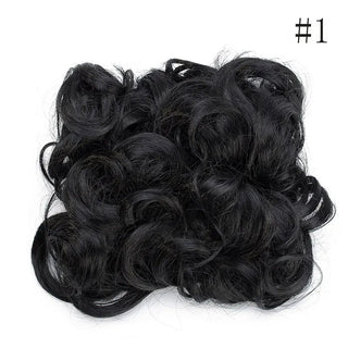 Buy dark-black HAIRRO LARGE Comb Clip in Curly Hair Extension Synthetic Hair Pieces Chignon Women Updo Cover Hairpiece Extension Hair Bun