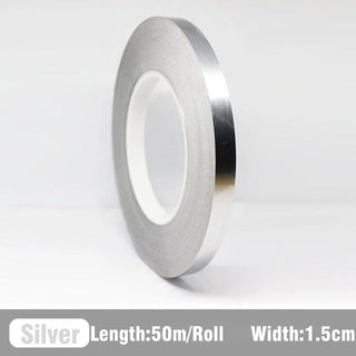 Buy 1-5cm-silver 50M Self-Adhesive Tile Sticker Tape Gold Silver Floor Waterproof Wall Gap Sealing Strip Tile Beauty Seam Sticker Home Decoration