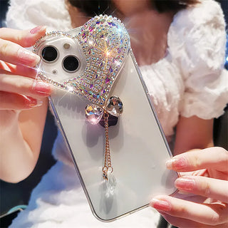 Glitter Girly Phone Cases for IPhone 15 Pro Max 14 13 12 11 XS XR X Plus Shockproof Coques Soft TPU Covers Lady Pendant  Fundas