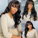 30 Inches Body Wave Human Hair Wigs With Bangs