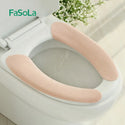 FaSoLa Printed Toilet Seat Cover Washable Fiber Cloth Toilet Pad Soft Thicker Warmer Sticky Toilet Seat Cushion for Bathroom