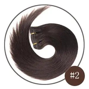 Buy 2 Doreen 10 12 14 16 Malaysia Short Double Weft Clip in Human Hair Extensions Thick 100% Straight Hair Clip in Extensions 7 Pieces