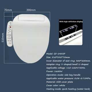 Buy gf-04xsp Electronic Smart Bidet Seat Self Cleaning Dual Nozzle Bidet Heated Intelligent