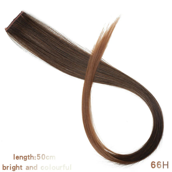 Lupu Synthetic 22 Inch Strands of Hair on Hairpins Long Straight Hair Extension Colorful Hair Clip Girl Natural Rainbow Hair