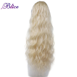 Blice Synthetic Long Curly Ponytail Extensions #613 Alita Heat Resistant Ponytail HairPieces Drawstring With Two Plastic Combs