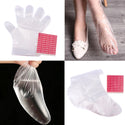 100Pcs Disposable PE Empty Gloves Foot Covers Transparent Shoes Cover Paraffin Bath Exfoliating Foot & Hand Mask Therapy Bags Se