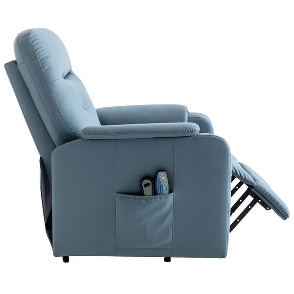 Massage Recliner Chair Electric Power Lift Chairs With Side Pocket, Adjustable Massage and Heating Function for Adults A