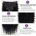 Clip in Hair Extensions With 18 Clips Deep Wave Real Human Hair Curly Thick to Ends for Women 120G 240G Per Set Natural Black