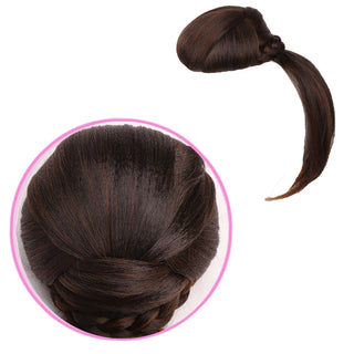 Buy dome-1-430 Amir Synthetic Hair Buns With Bangs Clip-In Chignons Heat Resistant Fiber Black Burgundy Colors Hair Piece Ponytail for Women