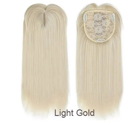 14inch Straight Synthetic Blonde Hair With Bangs for Women Clip-In One-Piece Hair Extension High Temperature Fiber