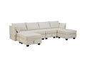 Modern Large U-Shape Modular Sectional Sofa,  Convertible Sofa Bed With Reversible Chaise for Living Room, Storage Seat