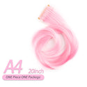 AIYEE Hair Extensions Pure RainBow Hairpiece Clip in Hair Piece Synthetic Long Straight Ombre Pink Red Rainbow Hair Piece