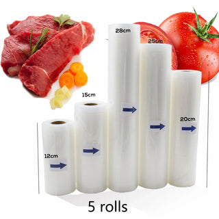 Buy 5rolls-1lot Food Vacuum Sealer Rolls Vacuum Bags Packing BPA FREE Household Kitchen Food Vacuum Bags Sealer Storage Bags 5Rolls/Lot