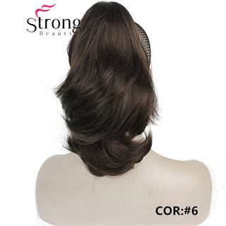 Buy 6-brown 12&quot; Dual Use Curly Styled Clip in Claw Ponytail Hair Extension Synthetic Hairpiece 125g With a Jaw/Claw Clip