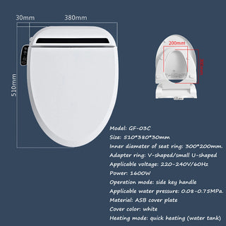 Buy gf-03c Electronic Smart Bidet Seat Self Cleaning Dual Nozzle Bidet Heated Intelligent