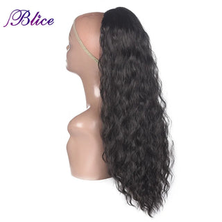 Blice Synthetic 20-24inch Drawstring Curly Ponytail Pure Color Alita Heat Resistant Hair Extensions With Two Plastic Combs