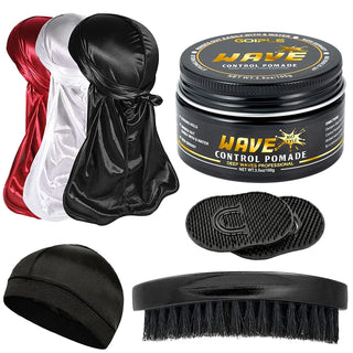 GOIPLE 100G Wave 360 Style Wax Nourishing Scalp Sport Wavy Curly Hair Control Gel With Cap Kit African Deep Waves Pomade for Men