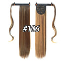 MANWEI Synthetic Long Straight Ponytail Hair Extensions Heat Resistant Hair 24“120g Wrap Around Pony Hairpiece for Women