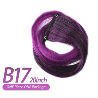 Buy b17 AIYEE Hair Extensions Pure RainBow Hairpiece Clip in Hair Piece Synthetic Long Straight Ombre Pink Red Rainbow Hair Piece