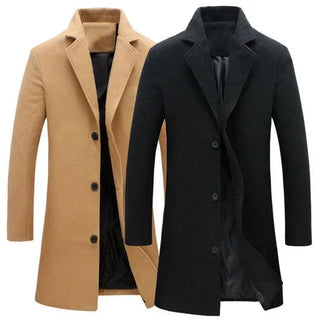 Single Breasted Lapel Wool Blend Coat