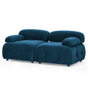 Modular Sectional Sofa, Button Tufted Designed and DIY Combination,L Shaped Couch With Reversible Ottoman, Navy Velvet