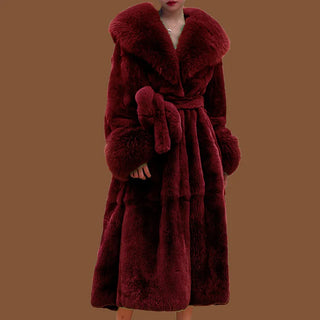 Buy wine-red 5XL Slim Overcoat Mink Coats Women Faux Fur Long  Winter Thick Mink Fur Coat Female Fur Jackets Long Ladies Parkas Oversize