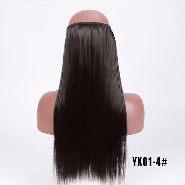 LUPU Synthetic Hair Extensions Invisible Fash Line No Clips in Hairpieces Natural Secret Wire Fake Hair High Temperture Fiber