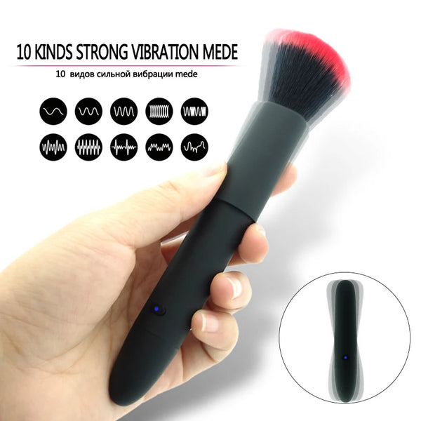 Make Up Brush Vibrators Massage Stick Magic AV Wand Vibrator Female 10 Speed Vibration Rechargeable Intimate Sex Toys for Women