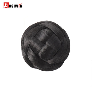 Buy 1 AOSI Hair Braided Clip in Hair Bun Chignon Hairpiece Donut Roller Bun Hairpiece Hand Knitting Braid Synthetic Chignon