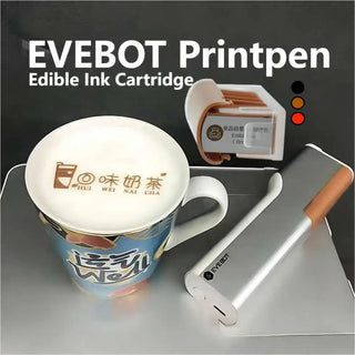 EVEBOT Edible Coffee Pattern Inkjet Printer Metal Housing Easy to Removal Cartridges Print Range 26*100MM Portable Home Printpen