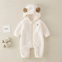 Autumn and Winter Newborn Onesie Double-Sided Fleece Casual Warm Baby Clothes With Hooded Climbing Coats