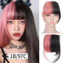 HUAYA Synthetic Hair Bangs Clips Front Side Long Bangs Fake Fringe Clip in Hair Extensions Accessories for Women