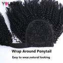 Afro Kinky Curl Drawstring Ponytail Human Hair Ponytail for Black Women Clip in Hair Extensions Human Hair Wrap Ponytails YouMay