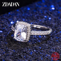 ZDADAN 925 Sterling Silver Vintage Emerald Rings for Women Wedding Engagement Jewelry