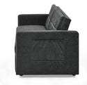 Loveseats Sofa Bed With Pull-Out Bed,Adjsutable Back and Two Arm Pocket,Black (54.5"x33"x31.5")