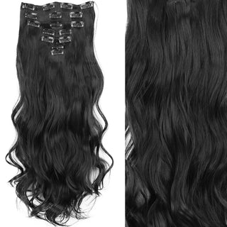 Buy 1b1 22Inch Long Straight Wavy Hair Extension 7Pcs/Set 16 Clips High Tempreture Synthetic Hairpiece Clip in Hair Extensions