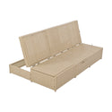 Outdoor Double Sunbed, Wicker Rattan Patio Reclining Chairs With Adjustable Backrest and Seat, Conversational Set for 2