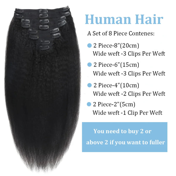 100% Real Human  Clip Ins Seamless