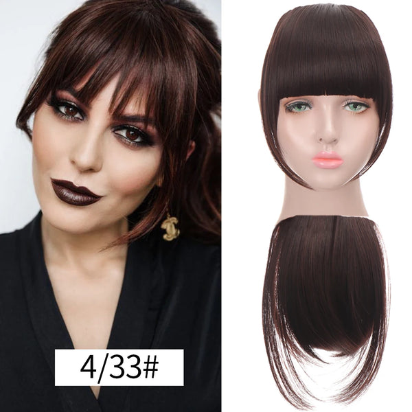 HUAYA Synthetic Hair Bangs Clips Front Side Long Bangs Fake Fringe Clip in Hair Extensions Accessories for Women