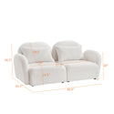 Living Room Furniture Lazy Sofa Loveseat Teddy Fabric White