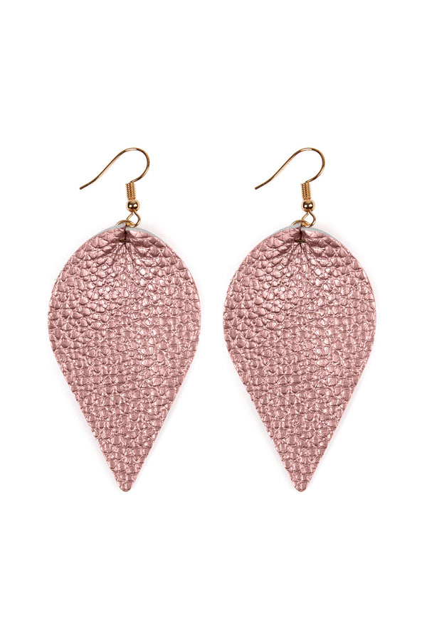 Teardrop Shape Genuine Leather Earrings