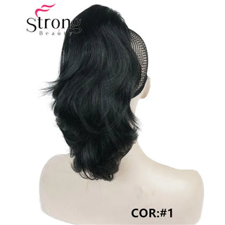 Buy 1-dark-black 12&quot; Dual Use Curly Styled Clip in Claw Ponytail Hair Extension Synthetic Hairpiece 125g With a Jaw/Claw Clip