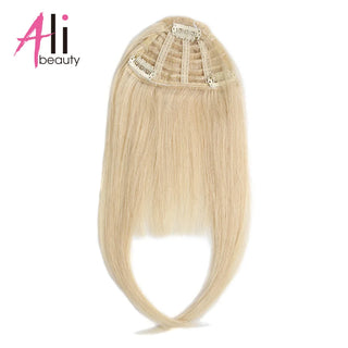 Buy 613 3 Clips Human Hair Bangs Remy Straight Clip in Hair Extensions Gradient Bangs 3D Blunt Cut Natural Hair Fringe Hairpiece