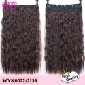 WTB Synthetic 60cm Long Wavy 5 Clip in One Pieces Hair Extensions High Tempreture Fiber Black Brown for Women Hairpieces