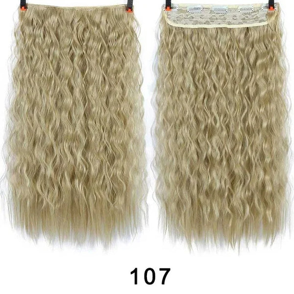 XUANGUANG Long Synthetic Hair 5 Clips in Hair Extension Heat Resistant Hairpiece Natural Wavy Hair Piece