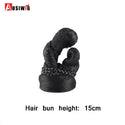 AOSI Hair Braided Clip in Hair Bun Chignon Hairpiece Donut Roller Bun Hairpiece Hand Knitting Braid Synthetic Chignon