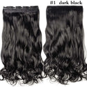 HAIRRO 17/24/27/29" 5 Clips Synthetic Hair Long Straight Clip in Hair Extensions False Hair Black Hair Pieces for Women