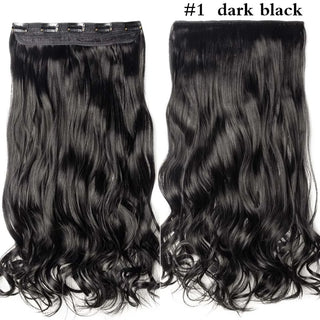 Buy dark-black HAIRRO 17/24/27/29&quot; 5 Clips Synthetic Hair Long Straight Clip in Hair Extensions False Hair Black Hair Pieces for Women