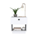 Nightstand Viliigili , One Drawer -White